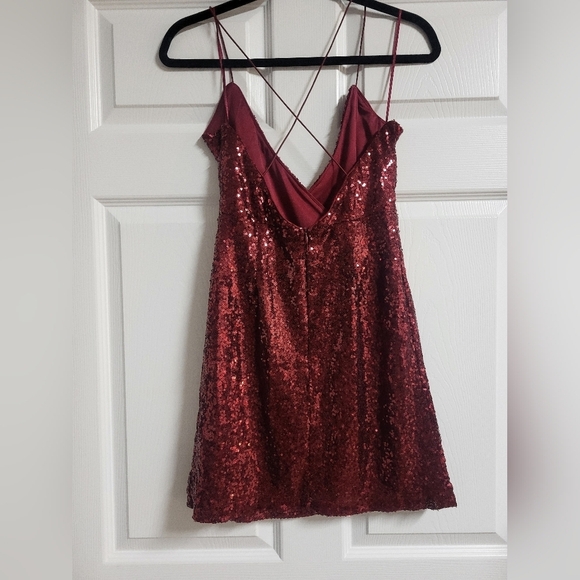 Alter'd State Womens Elegant Sequin Burgundy Dress Size S - Picture 6 of 9